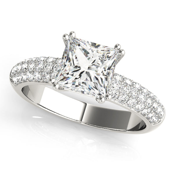 Enchanted Pave Cushion Diamond Engagement Ring — 9K/18K Gold & Platinum