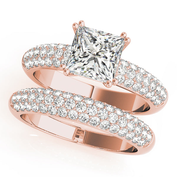 Enchanted Pave Cushion Diamond Engagement Ring — 9K/18K Gold & Platinum