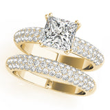 Enchanted Pave Cushion Diamond Engagement Ring — 9K/18K Gold & Platinum