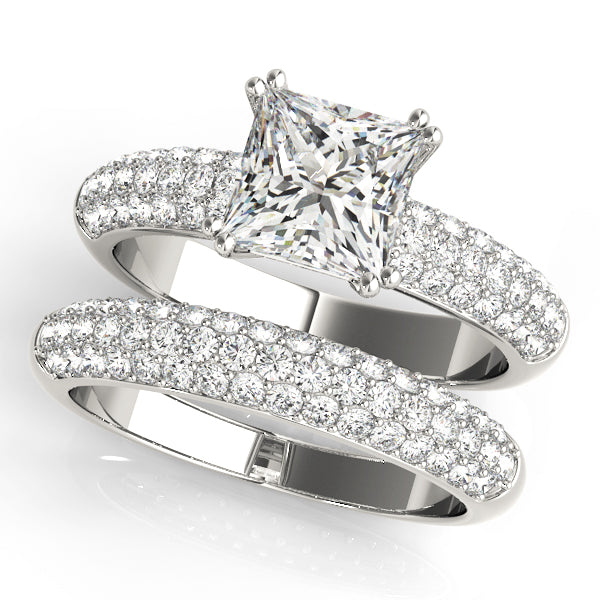 Enchanted Pave Cushion Diamond Engagement Ring — 9K/18K Gold & Platinum