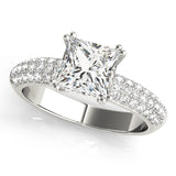 Enchanted Pave Cushion Diamond Engagement Ring — 9K/18K Gold & Platinum