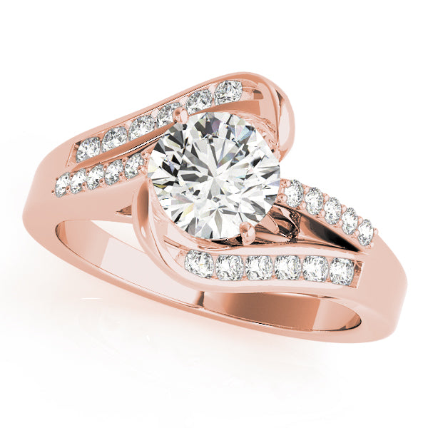 Pristine Bypass Round Diamond Engagement Ring — 9K/18K Gold & Platinum