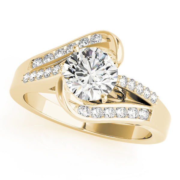 Pristine Bypass Round Diamond Engagement Ring — 9K/18K Gold & Platinum