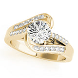 Pristine Bypass Round Diamond Engagement Ring — 9K/18K Gold & Platinum