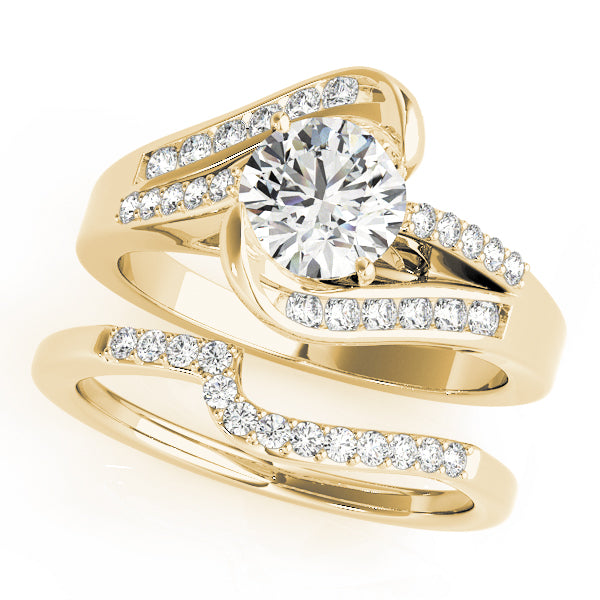 Pristine Bypass Round Diamond Engagement Ring — 9K/18K Gold & Platinum