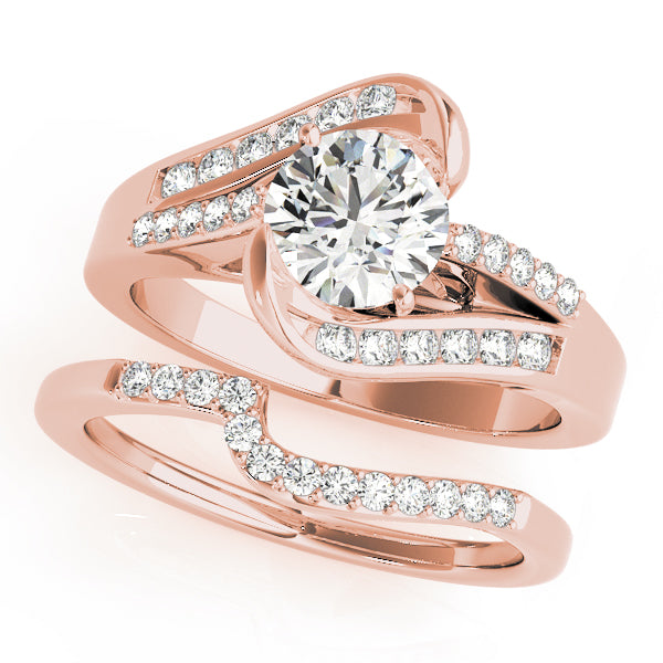 Pristine Bypass Round Diamond Engagement Ring — 9K/18K Gold & Platinum