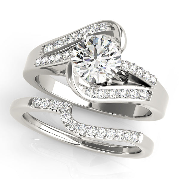 Pristine Bypass Round Diamond Engagement Ring — 9K/18K Gold & Platinum
