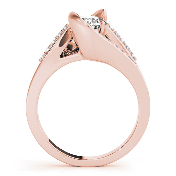 Pristine Bypass Round Diamond Engagement Ring — 9K/18K Gold & Platinum