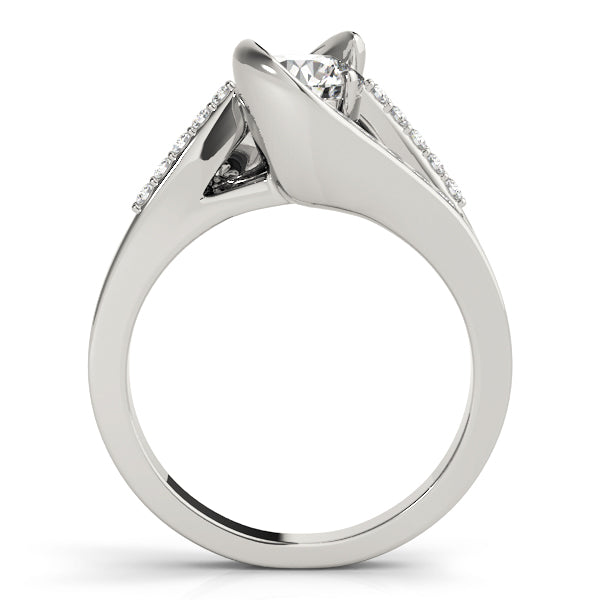 Pristine Bypass Round Diamond Engagement Ring — 9K/18K Gold & Platinum