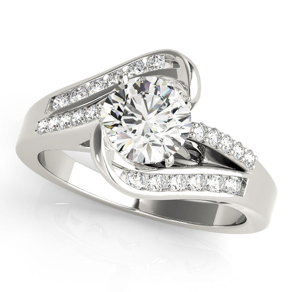 Pristine Bypass Round Diamond Engagement Ring — 9K/18K Gold & Platinum