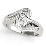 Pristine Bypass Round Diamond Engagement Ring — 9K/18K Gold & Platinum