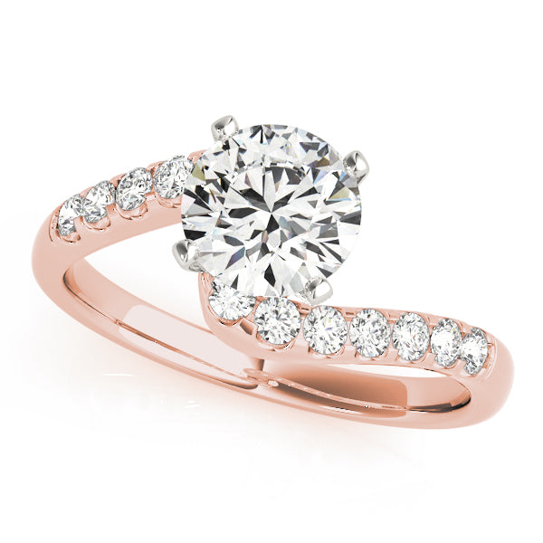 Devoted Bypass Round Diamond Engagement Ring — 9K/18K Gold & Platinum