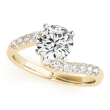 Devoted Bypass Round Diamond Engagement Ring — 9K/18K Gold & Platinum