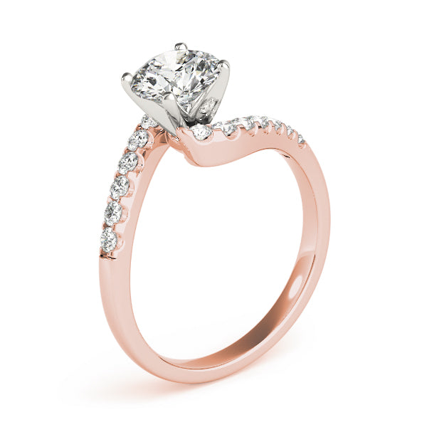 Devoted Bypass Round Diamond Engagement Ring — 9K/18K Gold & Platinum
