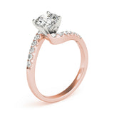 Devoted Bypass Round Diamond Engagement Ring — 9K/18K Gold & Platinum