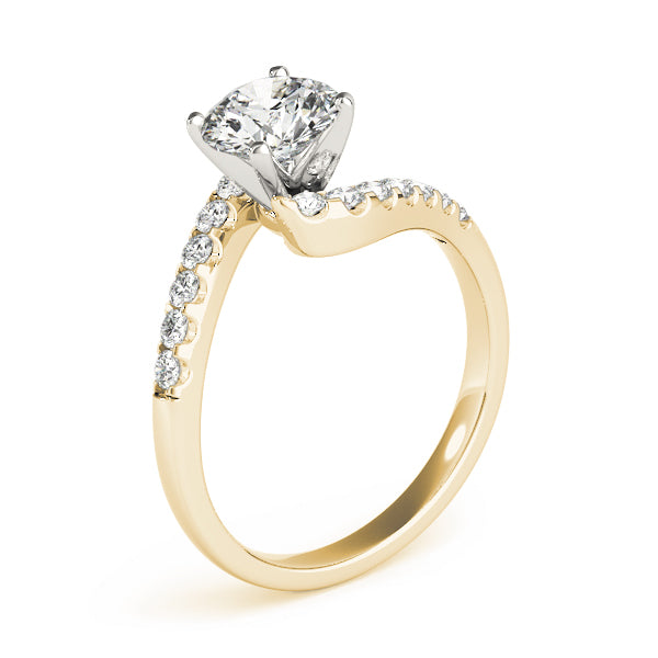 Devoted Bypass Round Diamond Engagement Ring — 9K/18K Gold & Platinum