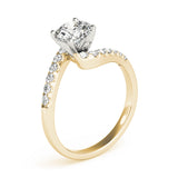 Devoted Bypass Round Diamond Engagement Ring — 9K/18K Gold & Platinum