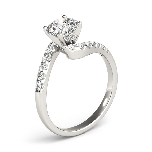 Devoted Bypass Round Diamond Engagement Ring — 9K/18K Gold & Platinum