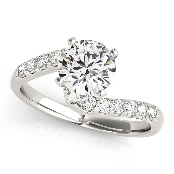 Devoted Bypass Round Diamond Engagement Ring — 9K/18K Gold & Platinum