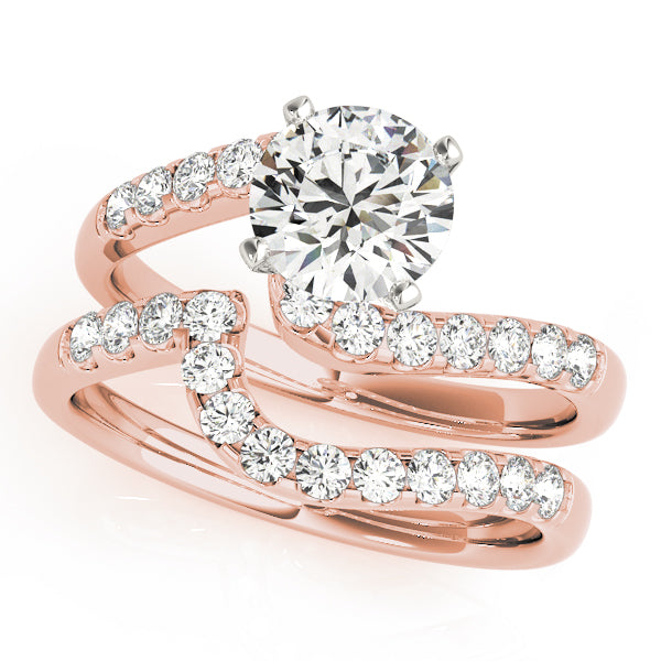 Devoted Bypass Round Diamond Engagement Ring — 9K/18K Gold & Platinum