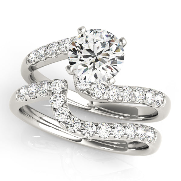 Devoted Bypass Round Diamond Engagement Ring — 9K/18K Gold & Platinum