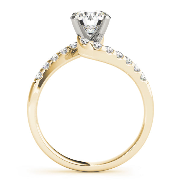 Devoted Bypass Round Diamond Engagement Ring — 9K/18K Gold & Platinum