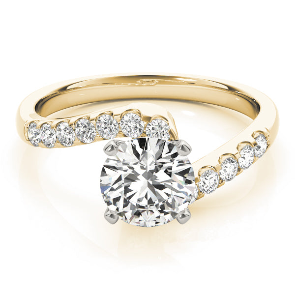 Devoted Bypass Round Diamond Engagement Ring — 9K/18K Gold & Platinum