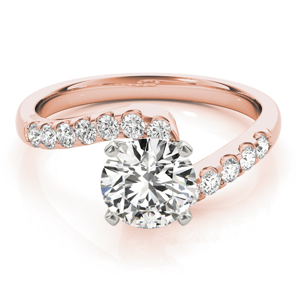 Devoted Bypass Round Diamond Engagement Ring — 9K/18K Gold & Platinum