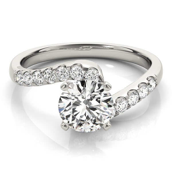 Devoted Bypass Round Diamond Engagement Ring — 9K/18K Gold & Platinum