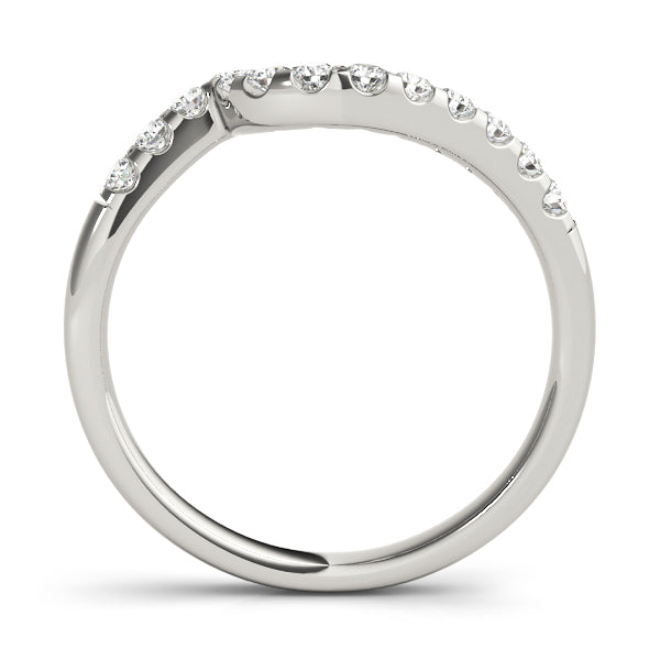 Curved Half Eternity Ring in Gold & Platinum