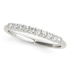 Shared Prong Half Eternity Ring in Gold & Platinum