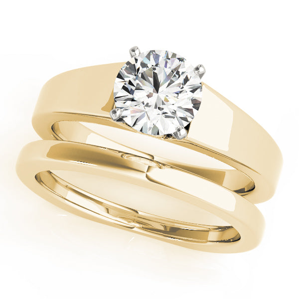 Resplendent Solitaires Round Diamond Engagement Ring — 9K/18K Gold & Platinum