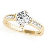 Cherished Channel-Set Round Diamond Engagement Ring — 9K/18K Gold & Platinum