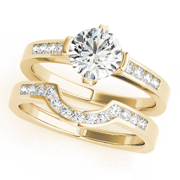 Cherished Channel-Set Round Diamond Engagement Ring — 9K/18K Gold & Platinum