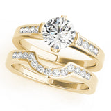 Cherished Channel-Set Round Diamond Engagement Ring — 9K/18K Gold & Platinum