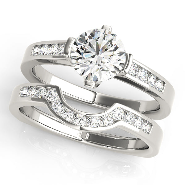 Cherished Channel-Set Round Diamond Engagement Ring — 9K/18K Gold & Platinum