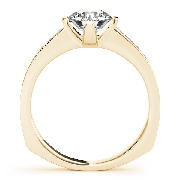 Cherished Channel-Set Round Diamond Engagement Ring — 9K/18K Gold & Platinum