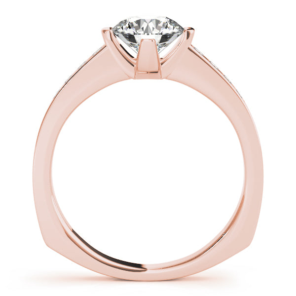 Cherished Channel-Set Round Diamond Engagement Ring — 9K/18K Gold & Platinum