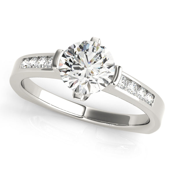Cherished Channel-Set Round Diamond Engagement Ring — 9K/18K Gold & Platinum