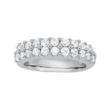 Double Row Shared Prong Half Eternity Ring in Gold & Platinum