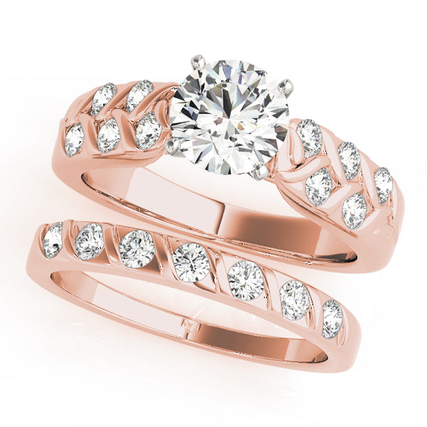 Classic Multi-Row Round Diamond Engagement Ring — 9K/18K Gold & Platinum