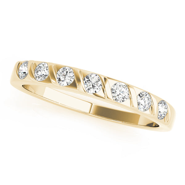 S Bands Half Eternity Ring in Gold & Platinum