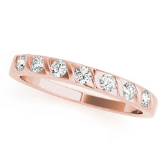 S Bands Half Eternity Ring in Gold & Platinum