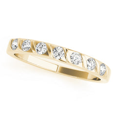 S Bands Half Eternity Ring in Gold & Platinum
