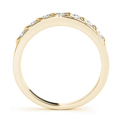 S Bands Half Eternity Ring in Gold & Platinum