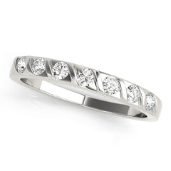 S Bands Half Eternity Ring in Gold & Platinum