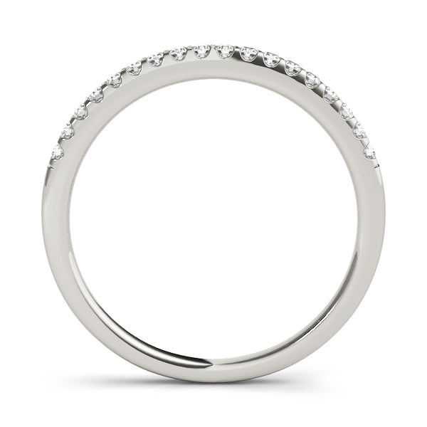 Shared Prong Diamond Half Eternity Ring in Gold & Platinum