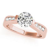Vintage-Inspired Channel-Set Round Diamond Engagement Ring — 9K/18K Gold & Platinum