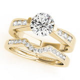 Vintage-Inspired Channel-Set Round Diamond Engagement Ring — 9K/18K Gold & Platinum