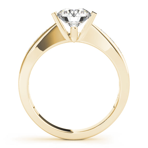 Vintage-Inspired Channel-Set Round Diamond Engagement Ring — 9K/18K Gold & Platinum